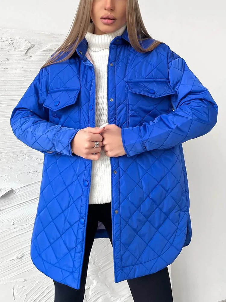 

YIKUO Autumn Winter Parkas Long Sleeve Quilted Coats and Jackets for Women Warm Belt Trench Coats Down Jackets Clothes