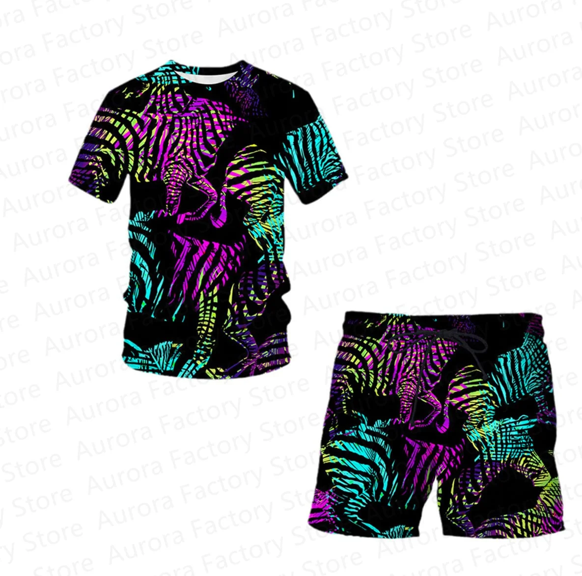 Men's Tracksuit Summer Luxurious Leopard Pattern T-Shirt+Shorts Set Oversized Jogging Suit Outdoor Streetwear Vintage Clothing