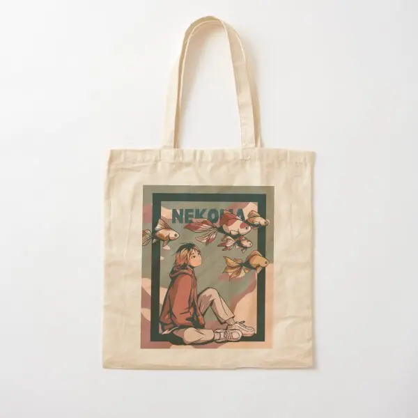 

Kenma Kozume хлопчатобумажная Холщовая Сумка, модная дизайнерская складная сумка-шоппер через плечо, сумка-тоут унисекс, тканевая повседневная женская сумка с принтом
