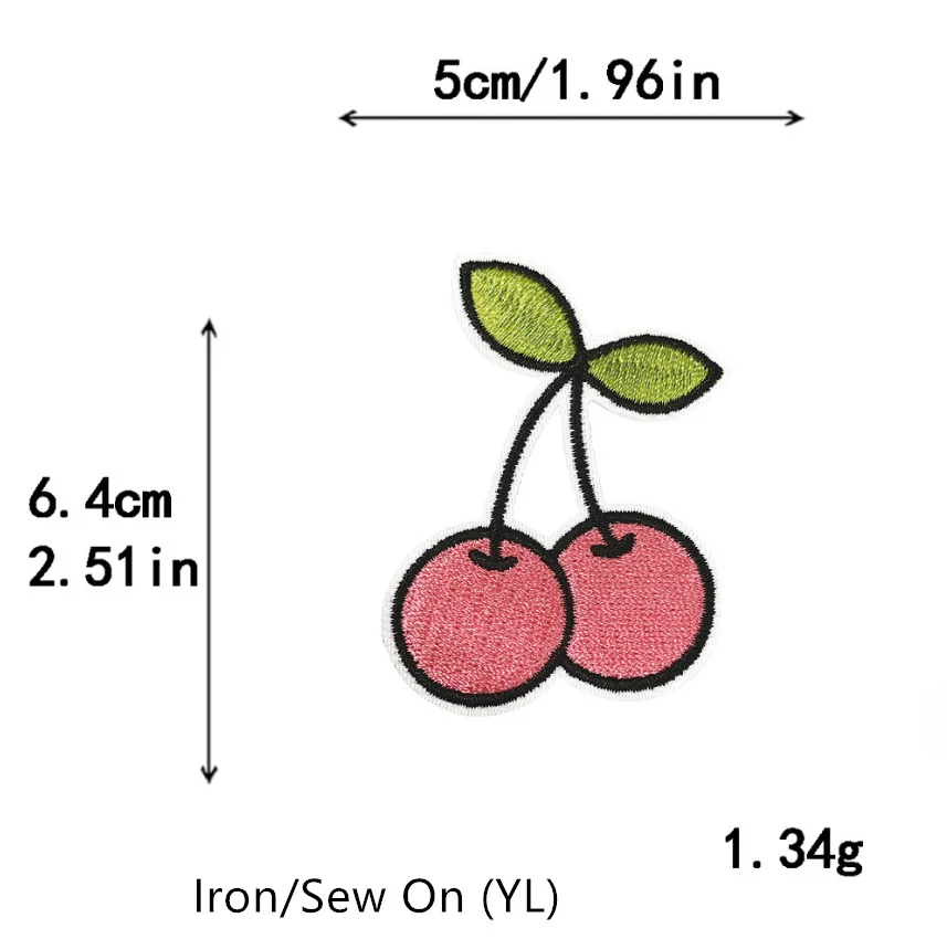 Набор из 10 вышитых нашивок с фруктами