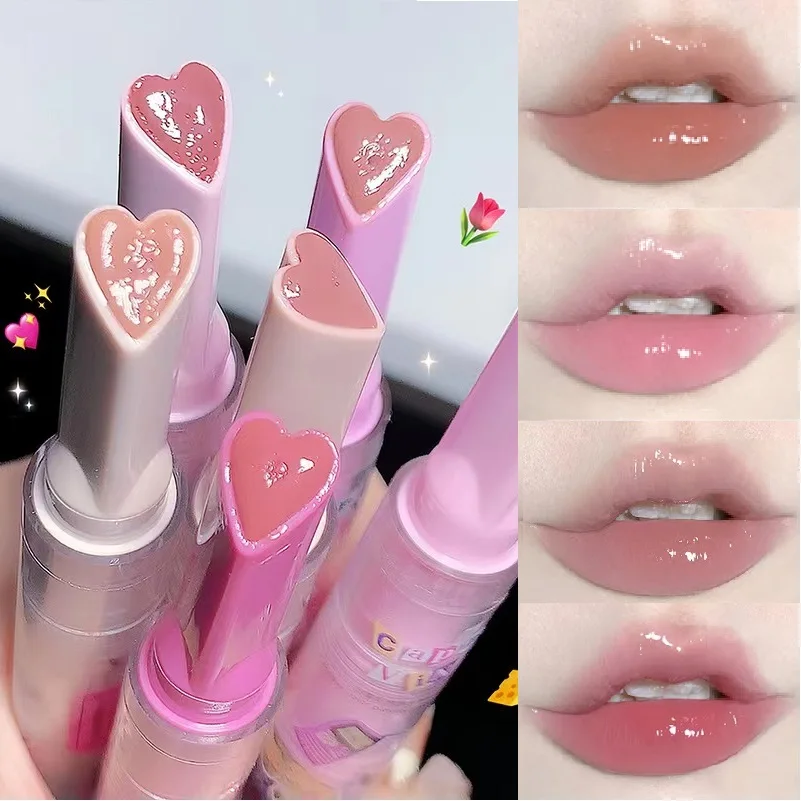 

Florette Jelly Lipstick Pen Love Heart Lipstick Mirror Watergloss Lip Glaze Moisturizing Sexy Lip Plumper Waterproof Lips Makeup