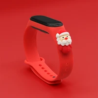 for mi band 7 6 5 4 3watch strap christmas gift silica gel bracelet breathable smart wrist for mi band 6 smart fitness wristbelt