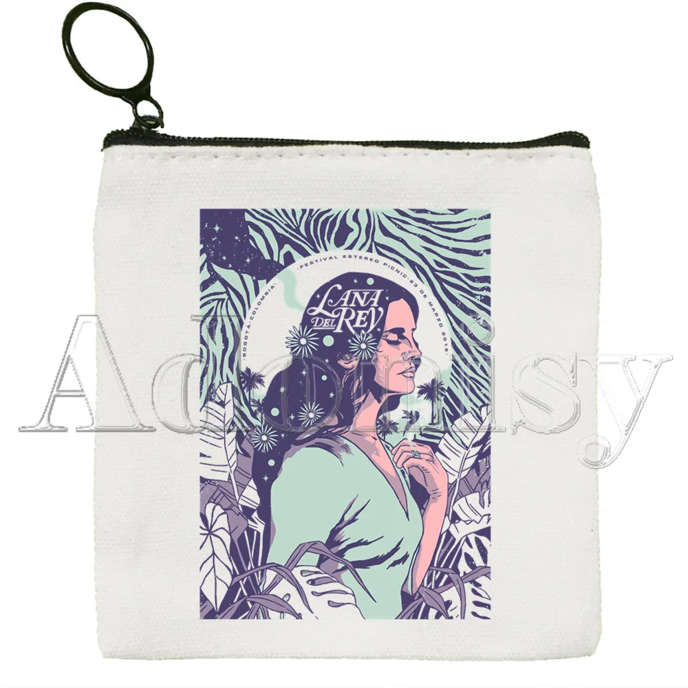 Lana Del Rey New Women's Bag Pure White Bag Handmade Cloth Bag Coin Purse Whiteboard  Bag Handbag
