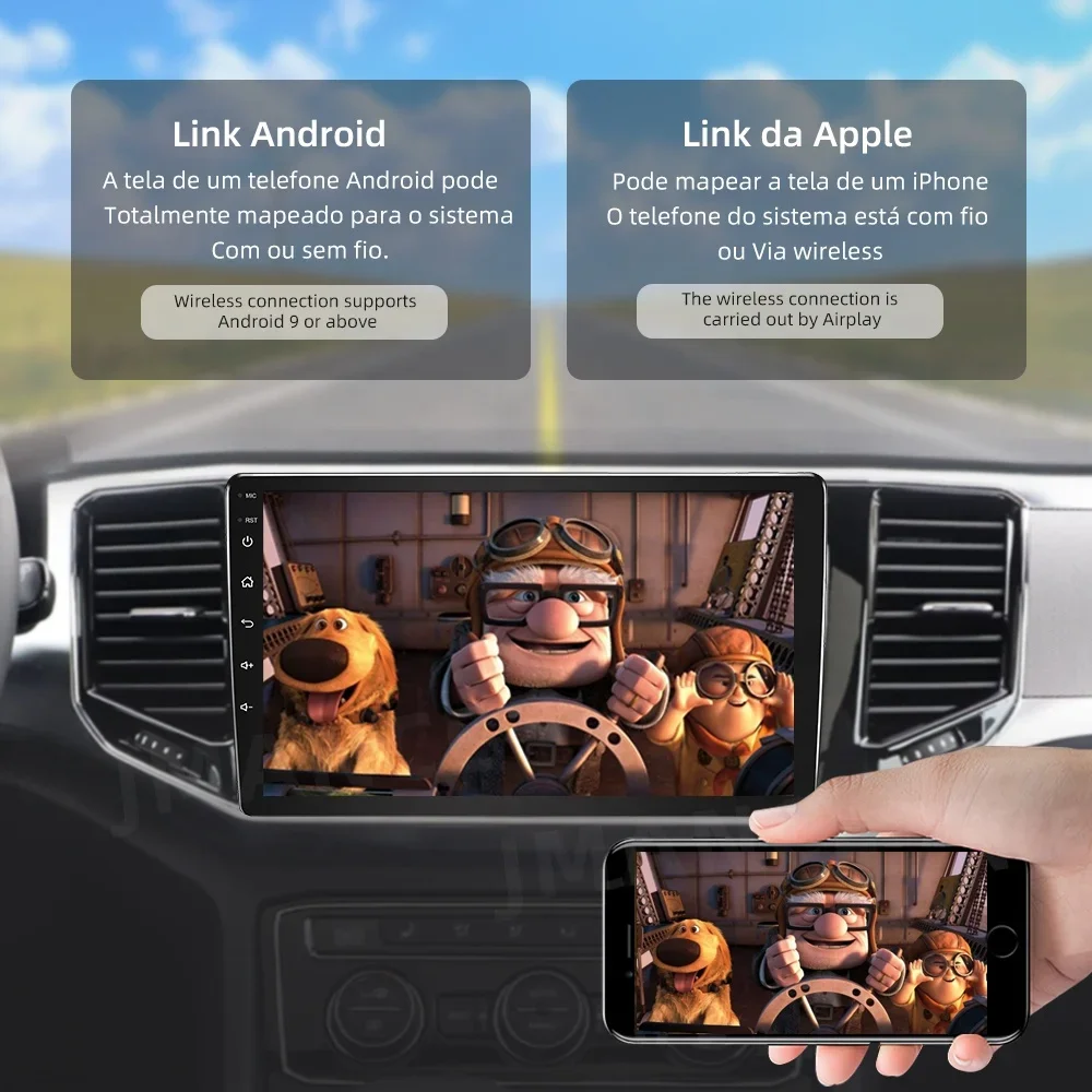 Jmance Android автомобильный Carplay 1 + 32G Bt Wifi 10 дюймовый радиоприемник для универсального