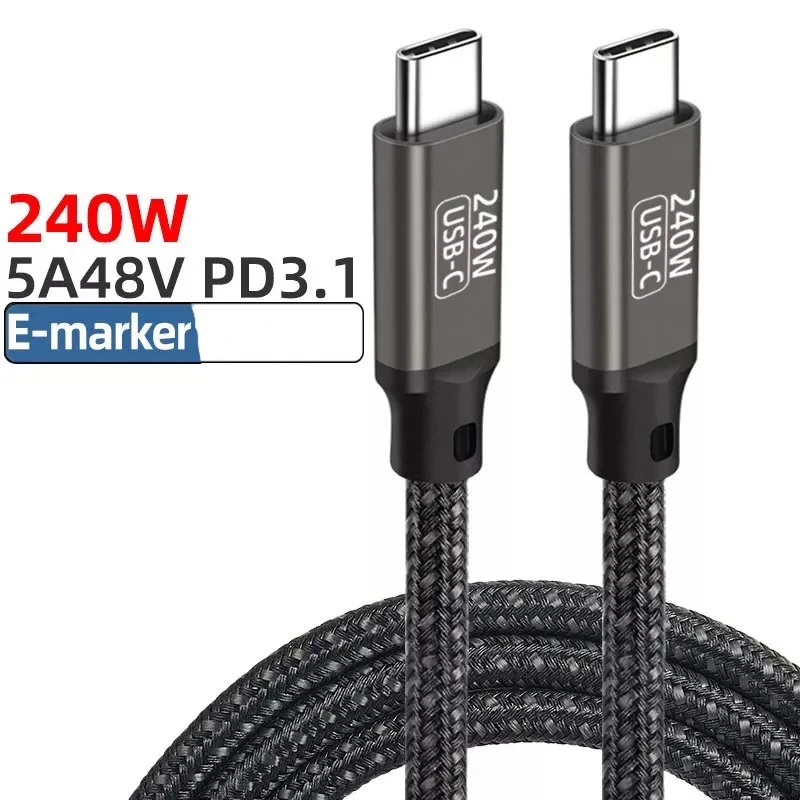 

Кабель Usb Type-C в нейлоновой оплетке, 100/240 Вт