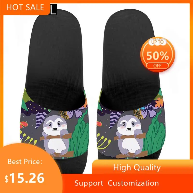

Шлепанцы HYCOOL женские с принтом, милые сандалии для дома, Нескользящие, мультяшный рисунок ленивых, летняя обувь для детей и пар, пляжные тапочки