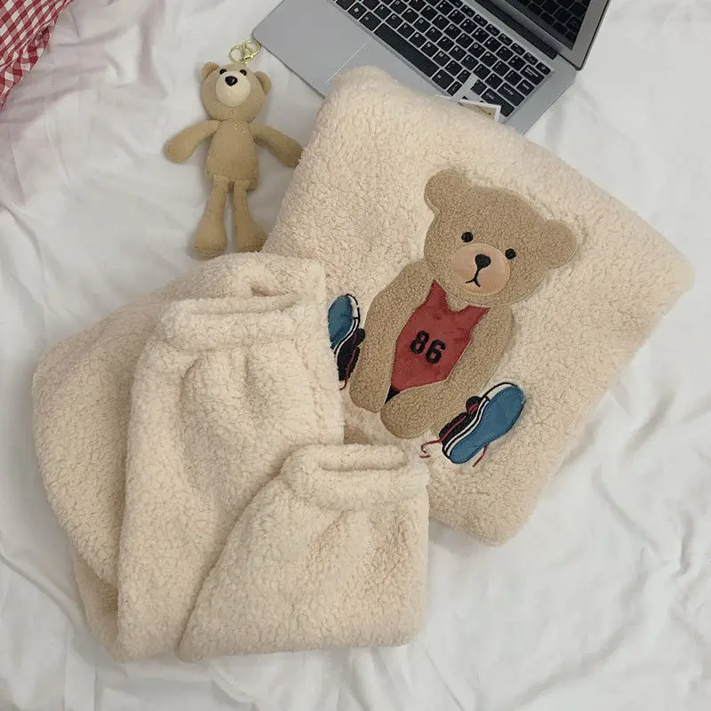 

Fashion Trend, Simple, Loose, Cute, Sweet, Thick, Warm Homewear, Autumn and Winter New Solid Color, Wild Casual Pajamas