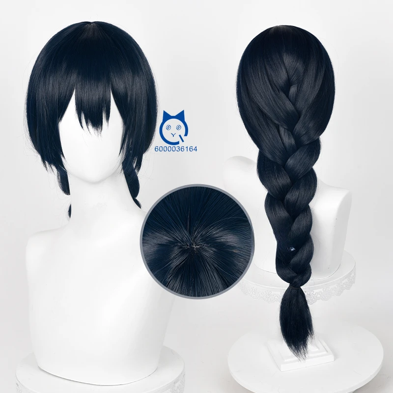 Аниме Дзюдзюцу Касен Аманрай Рико Косплей 60 см Длинный Синий Черный Плетеный