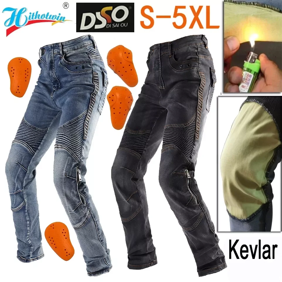 

NEW2023 2022 Men Motorcycle Pants Aramid Motorcycle Jeans Protective Gear Riding Touring Black Motorbike Trousers Blue Motocross