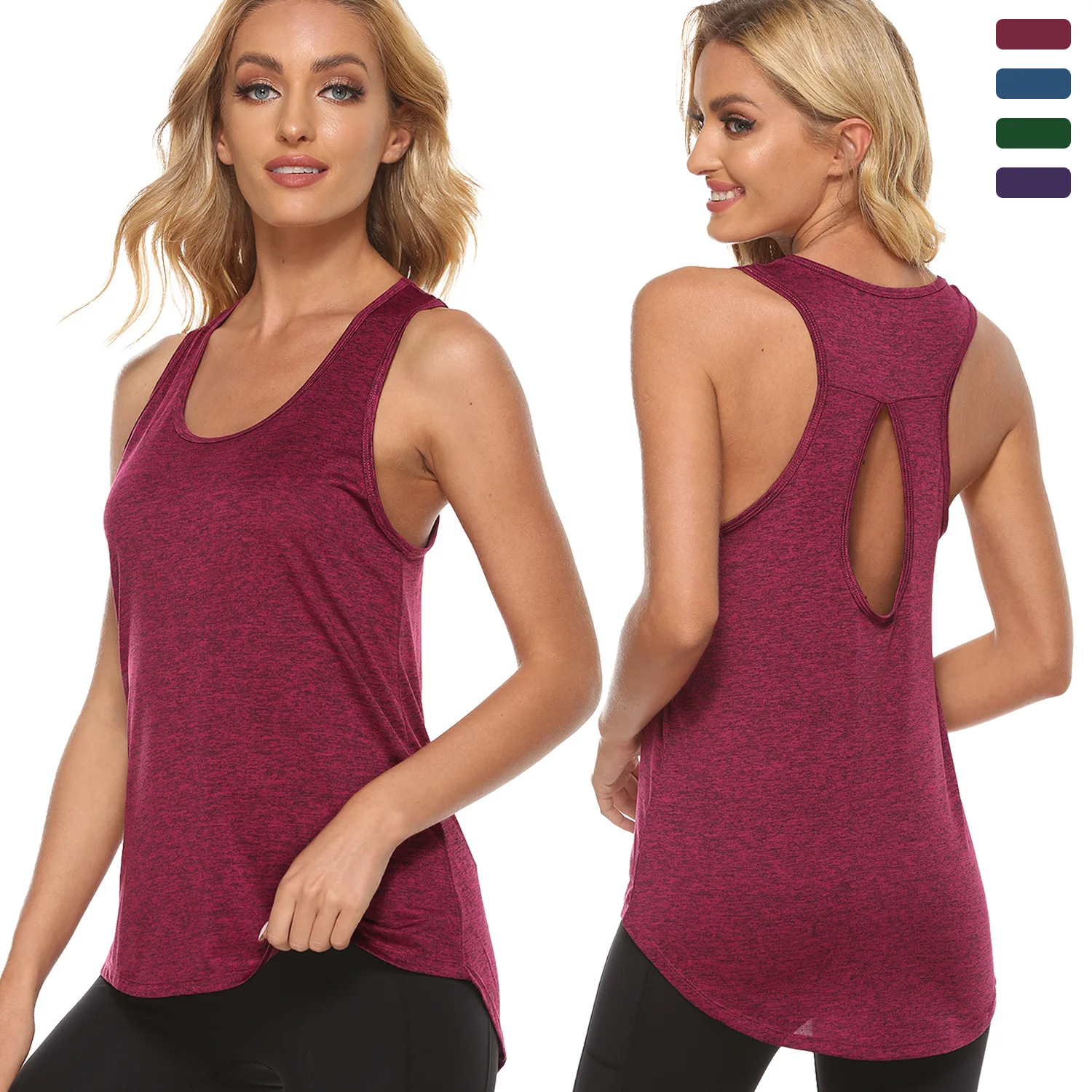 

Женская спортивная майка с U-образным вырезом, без рукавов