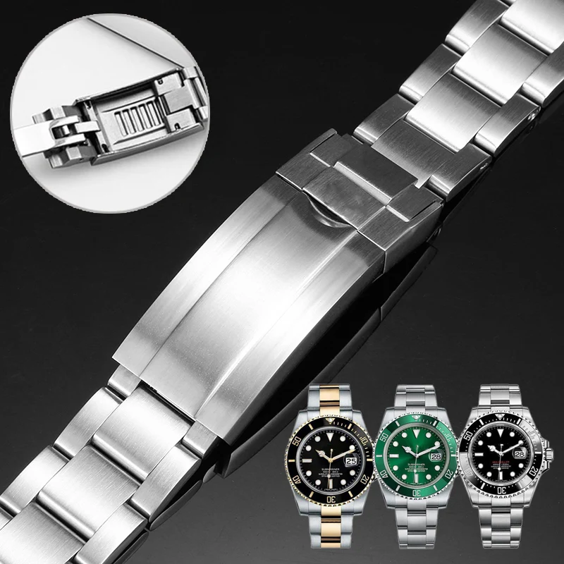 20mm Watchbands For Rolex SUBMARINER DAYTONA Yacht-Master GMT Watch Band Strap glidelock Clasp Stainless Steel Watch Bracelet
