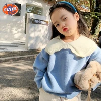 children sweater kids warm tops kids clothes baby sweater girls sweater korean baby sweater girl knitted pullover ruffle collar