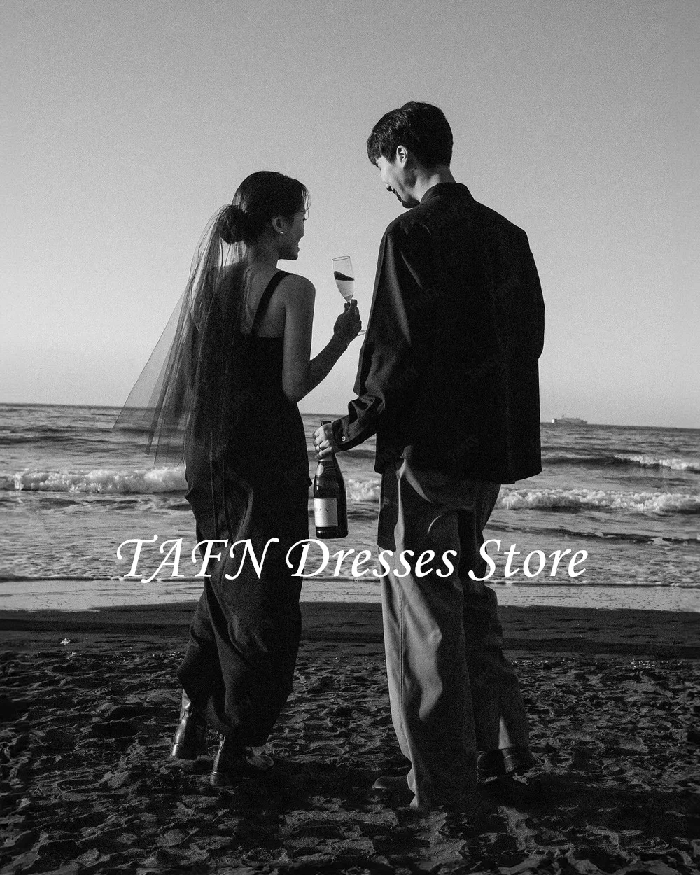 TAFN Лаконичная Черная Русалка Корея Свадебная Фотосессия Спагетти Ремни