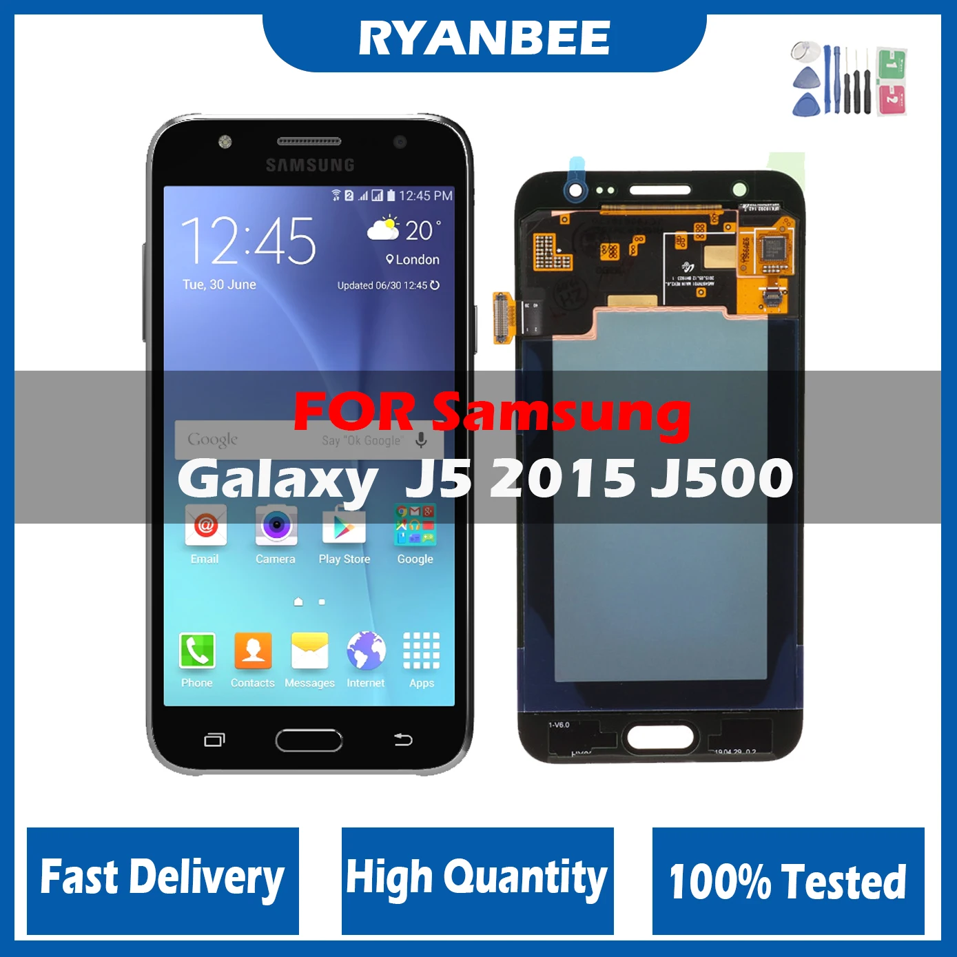 100% Оригинальный ЖК-дисплей для Samsung Galaxy J5 2015 J500 J500FN J500M J500H, ЖК-дисплей с сенсорным экраном и дигитайзером в сборе