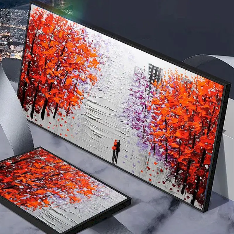 

CHENISTORY 60x120cm Coloring By Number Red Tree Kits Handpainted Diy Picture By Number Scenery On Canvas Home Decoration