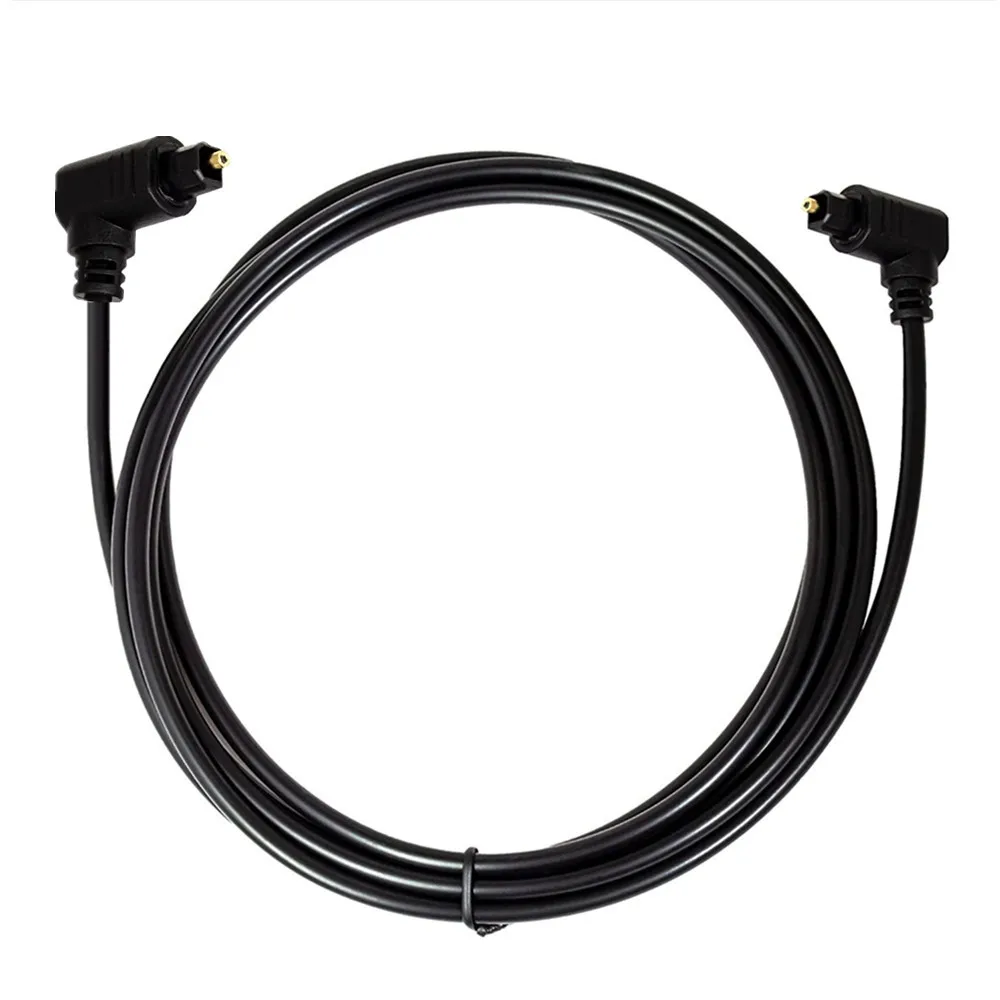 Single Double Bend 90 Degree Angle Elbow TOSLINK Optical Audio Digital Fiber Optic Cable 1M 2M |