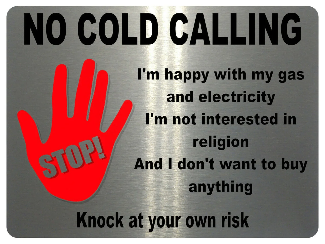 

Остановка без холодных звонков, композитная алюминиевая доска, табличка, дверные ворота, дом, офис