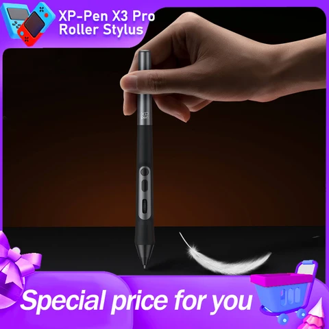 Роликовый стилус XP-Pen X3 Pro, 16 тыс. уровней давления, совместимый со столом для рисования Artist 22 Plus / Artist Pro Gen 2/ Deco Pro Gen 2