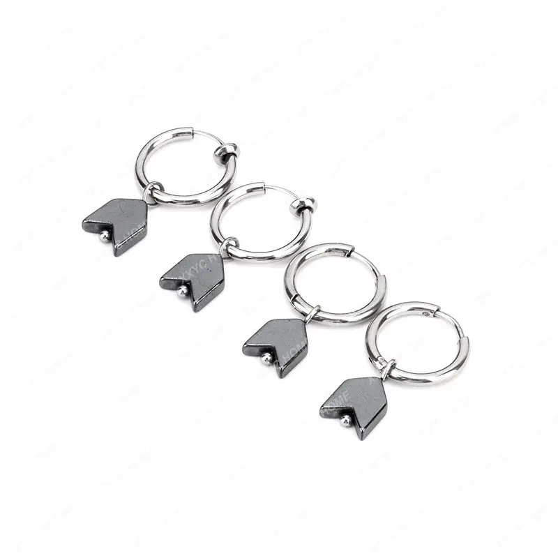 

Серьги нишевые из титановой стали в стиле ретро, для мужчин и женщин, пара гематита, ласточкин хвост, зажим для ушей без перфорации, не выцветает, аксессуары