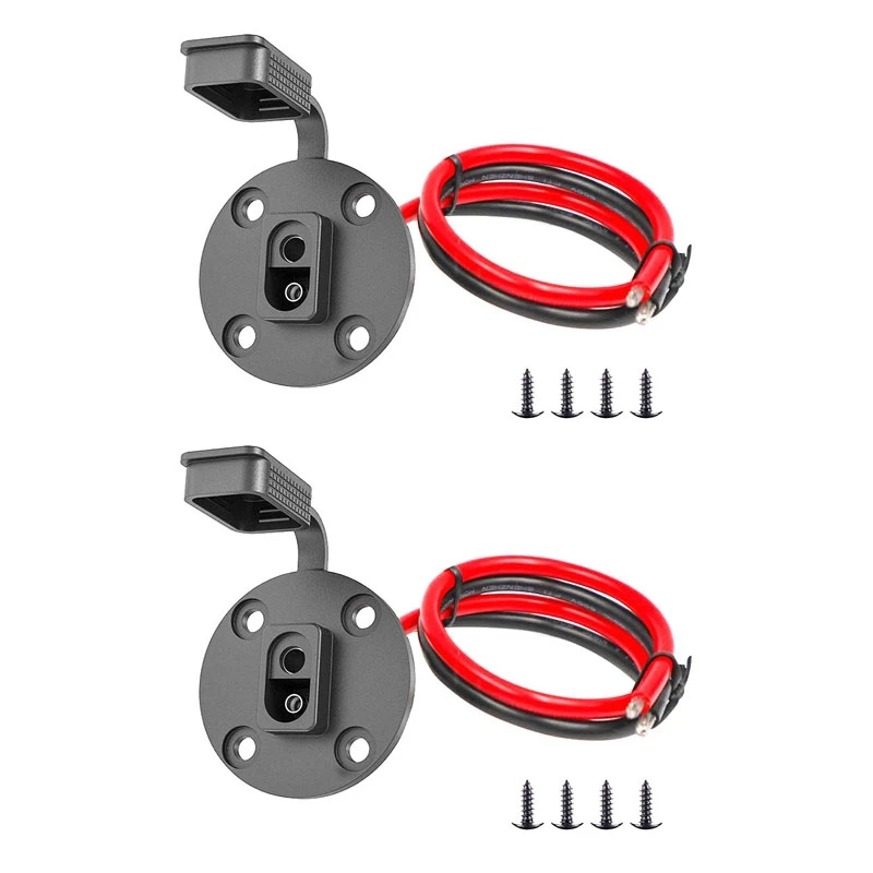 

2X SAE Connector,Solar Weatherproof SAE Socket Sidewall Port, SAE Cable Quick Connect Panel Mount