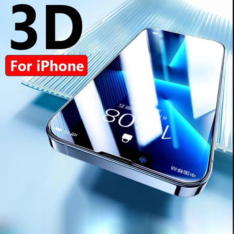 

3D Full Cover Tempered Glass on For iphone 11 12 13 Pro Max Screen Protector Protective Glass For iphone X XS MAX 7 8 Plus Glass