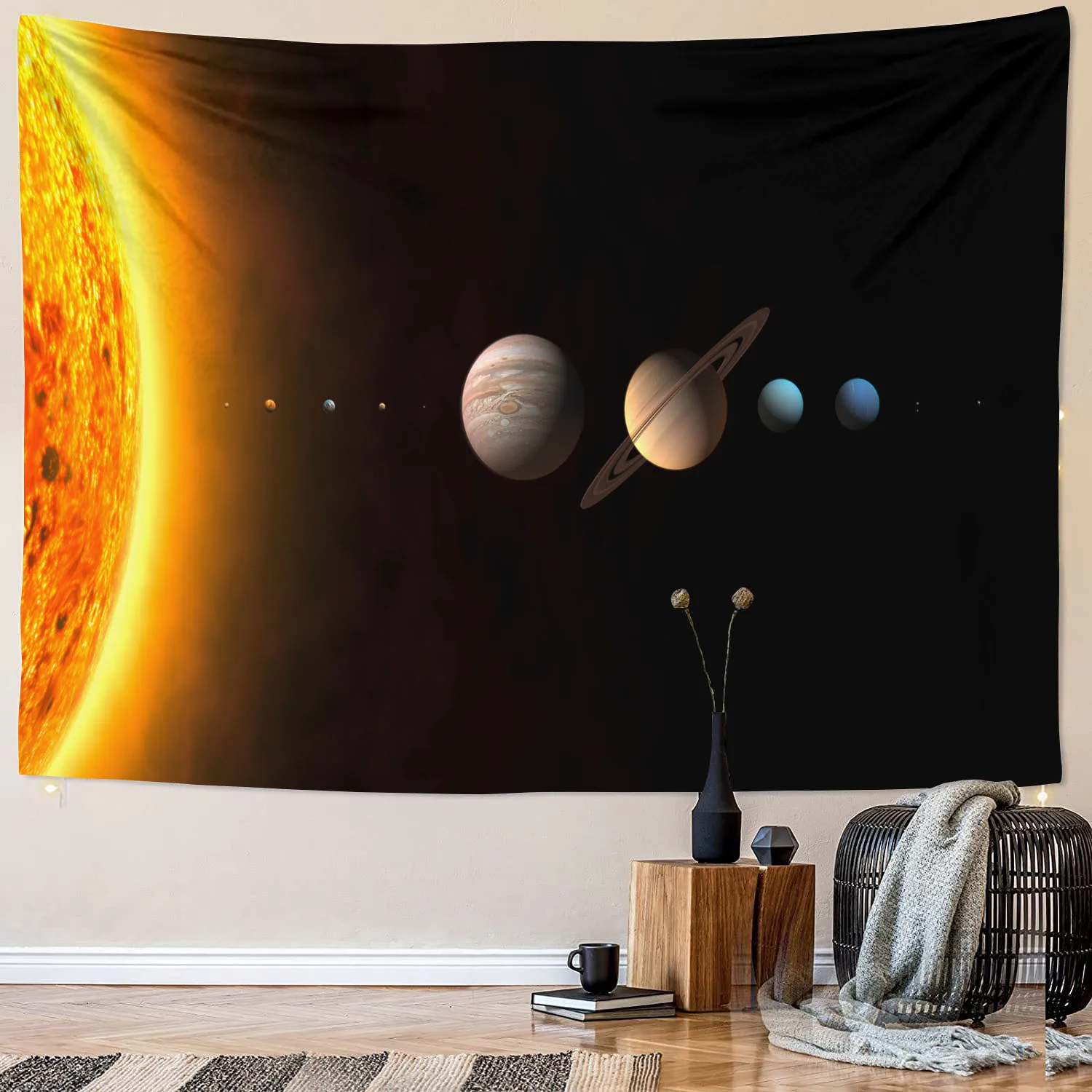 

6 sizes Solar System Tapestry Art Print Space Planets Galaxy Cosmic Tapestry Bedroom Study Living Room Dormitory Accessories