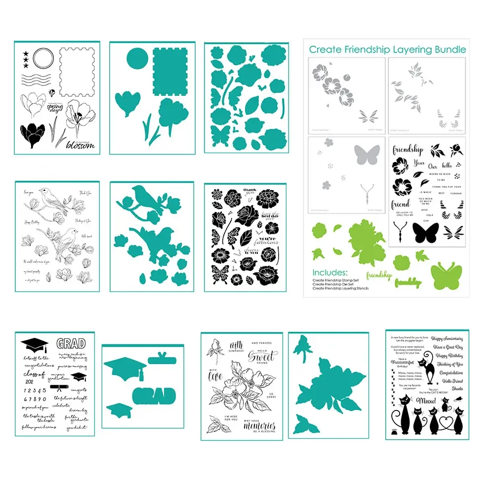 Набор прозрачных штампов и дружбы для изготовления карт скрапбукинга ручной