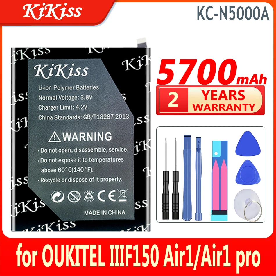 

Литий-ионный аккумулятор KiKiss KC-N5000A (Air1) 5700 мАч для OUKITEL IIIF150 Air 1 pro Air1 pro 1pro Bateria