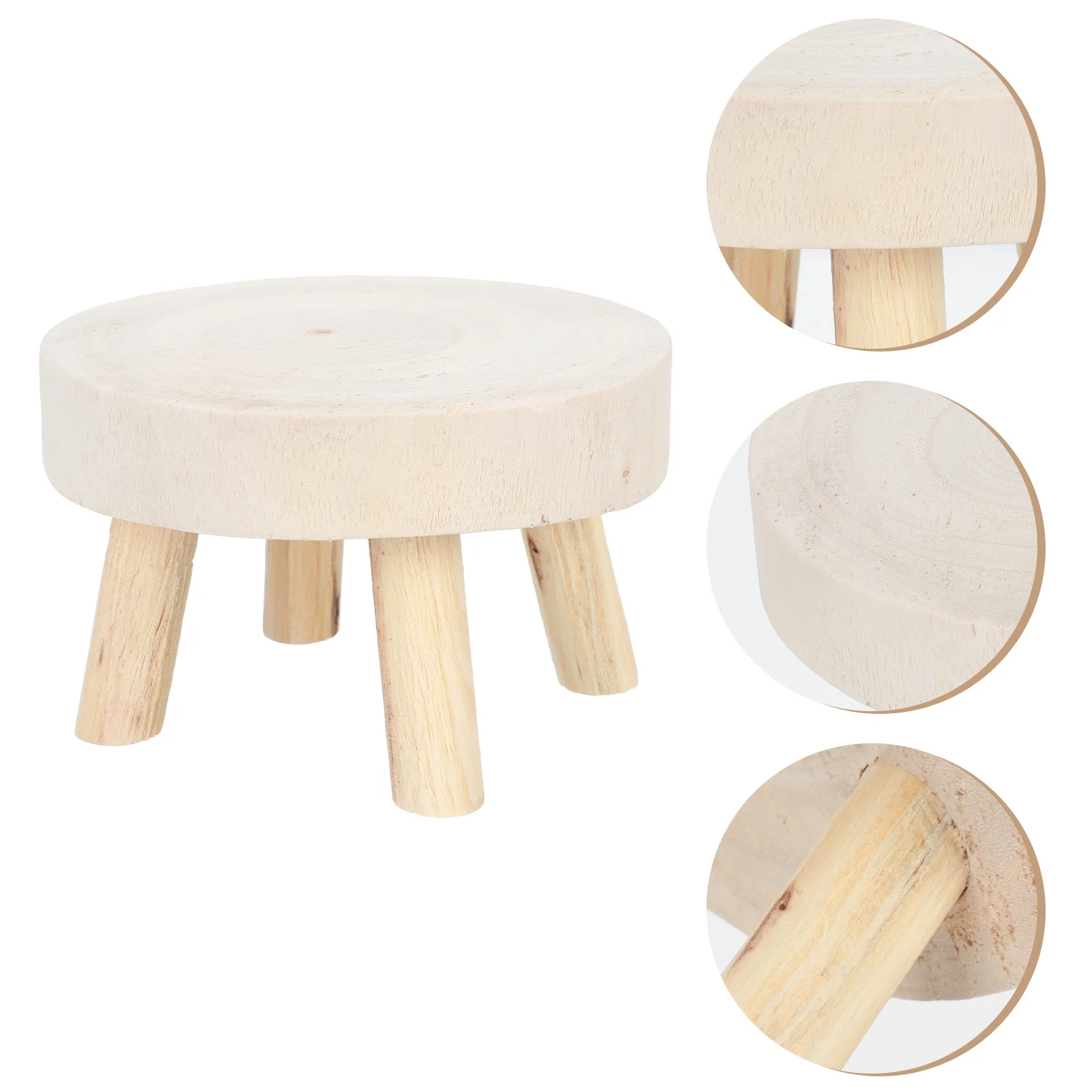 

Outdoor Wooden Planters Small Round Stool Holder Flower Pot Display Vertical Rack Balcony Decor Racks Floor stand for flowers