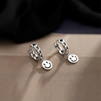 new fashion smiley pendant cartilage drop dangle earrings punk smiling face round drop earrings for cool girl friendship gifts
