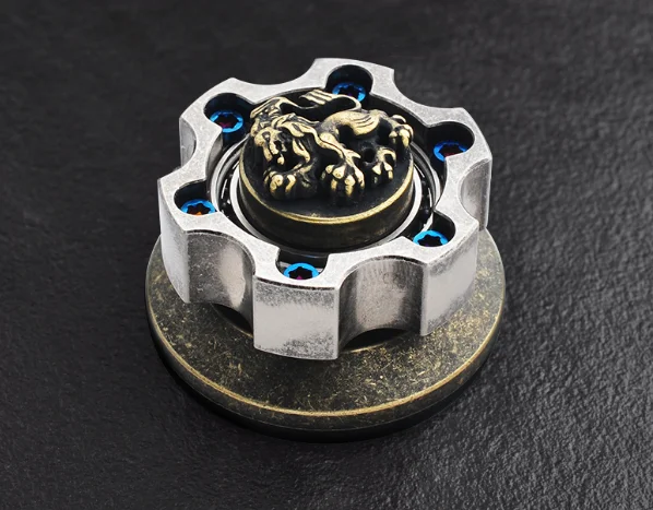 Enlarge New Brass Hand Twisting Spinning Top Gyro Gyroscope Bearing Spinner Toy EDC Decompression Toy