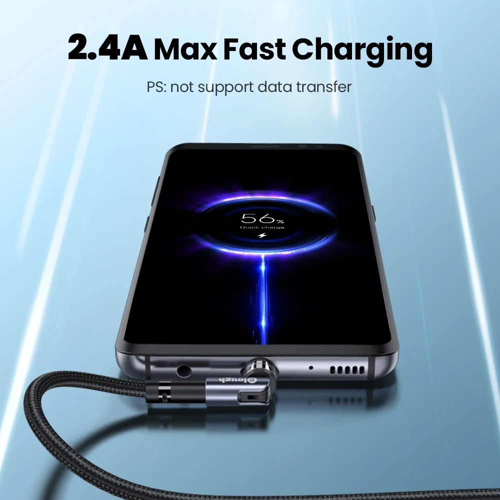 Магнитный кабель Elough с поворотом на 540 градусов Micro USB Type-C магнитное зарядное