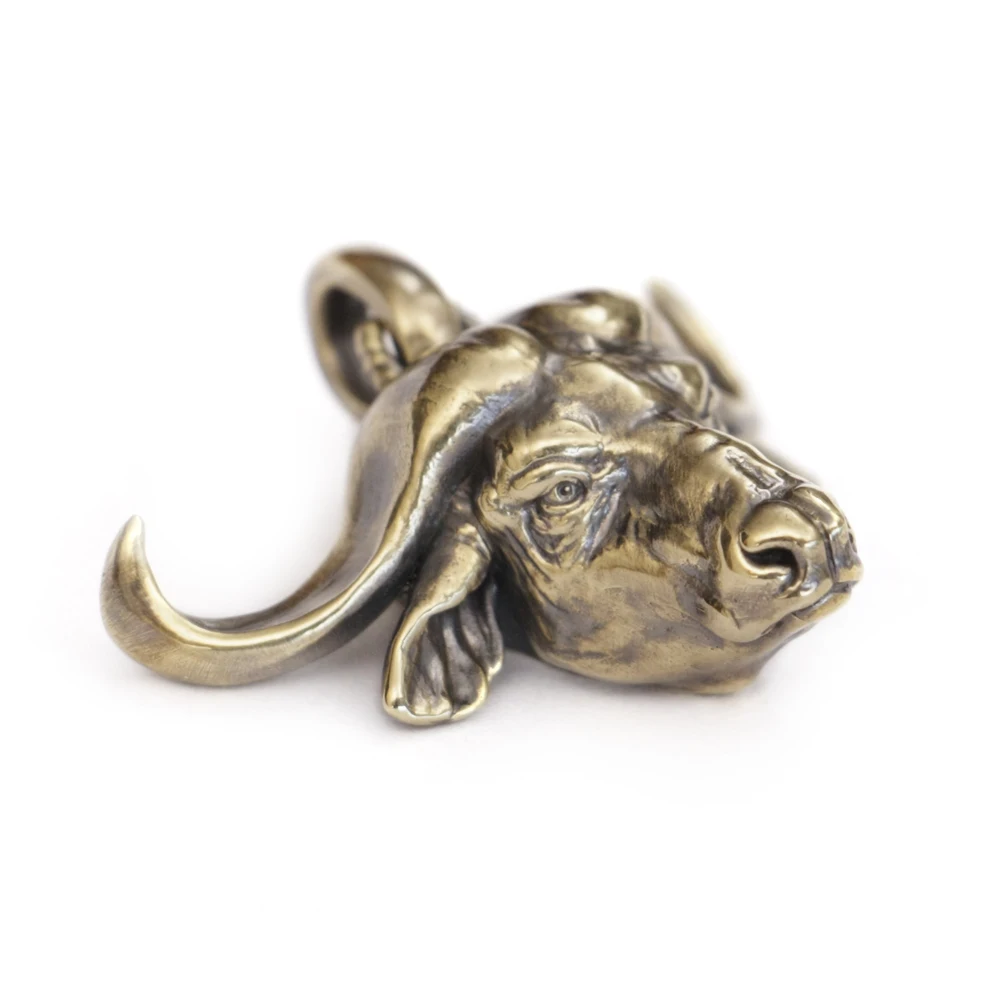 LINSION, латунные мужские байкерские ювелирные изделия в стиле панк, подвеска Syncerus Caffer BR392