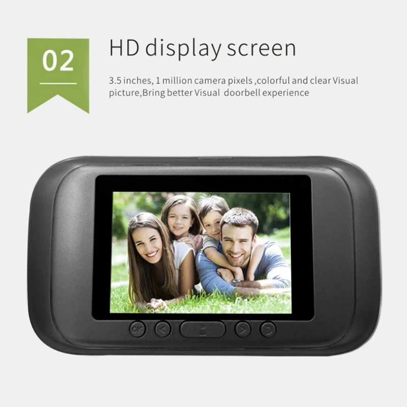 

Цифровой смарт-видеокамера дверного звонка Интерком 1.0MP ИК Ночное видение Автоматическое фото/видео Батарейки типа АА