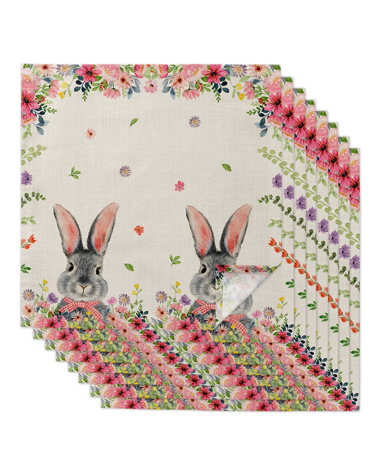 

Пасхальные растения, цветок, кролик, столовые салфетки, столовые приборы для ресторана, ткань, салфетки, предметы декора