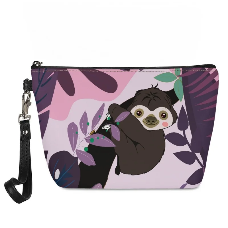 

Cartoon Pet Sloth Print Fruits Basket Printing Makeup Bag Zipper Multi Functional Female Travel Pouch Small Ladies Cosmetic