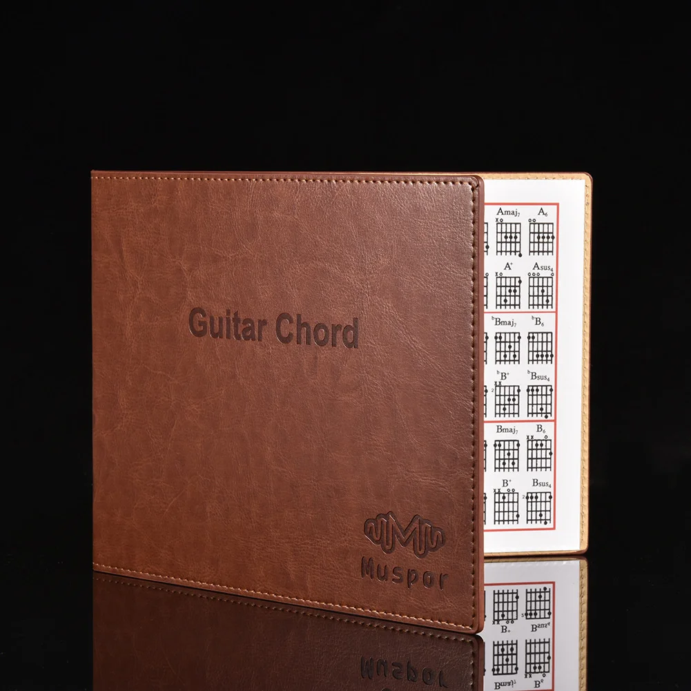 Guitar Chord Book Chart High Quality Leather 6 String Paperback Chords Tablature Guitar Practice Training Tool Chord Book enlarge