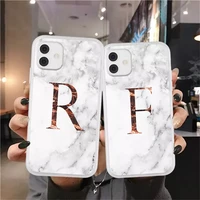letter a z fashion phone case for iphone 13 pro max 11 pro max 12 pro max 12 mini marble texture soft cover