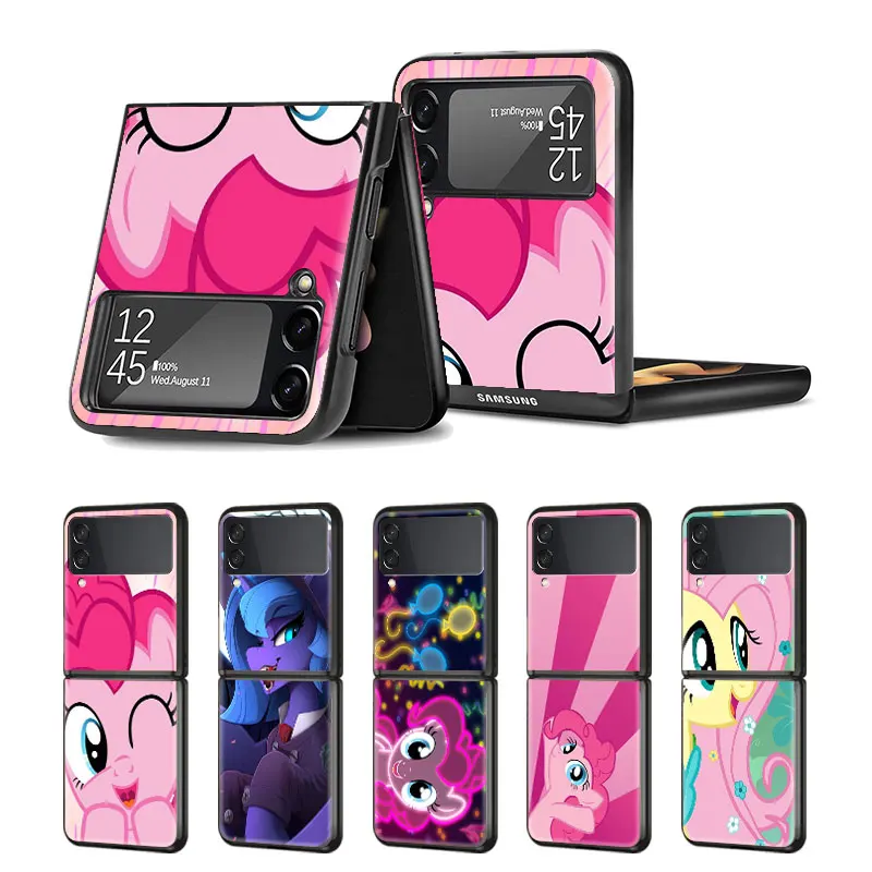 

Cover Phone Case for Samsung Galaxy Z Flip Flip3 5G Shell Coque Soft Luxury Funda Fashion Original My Little Pony Horse Cartoon