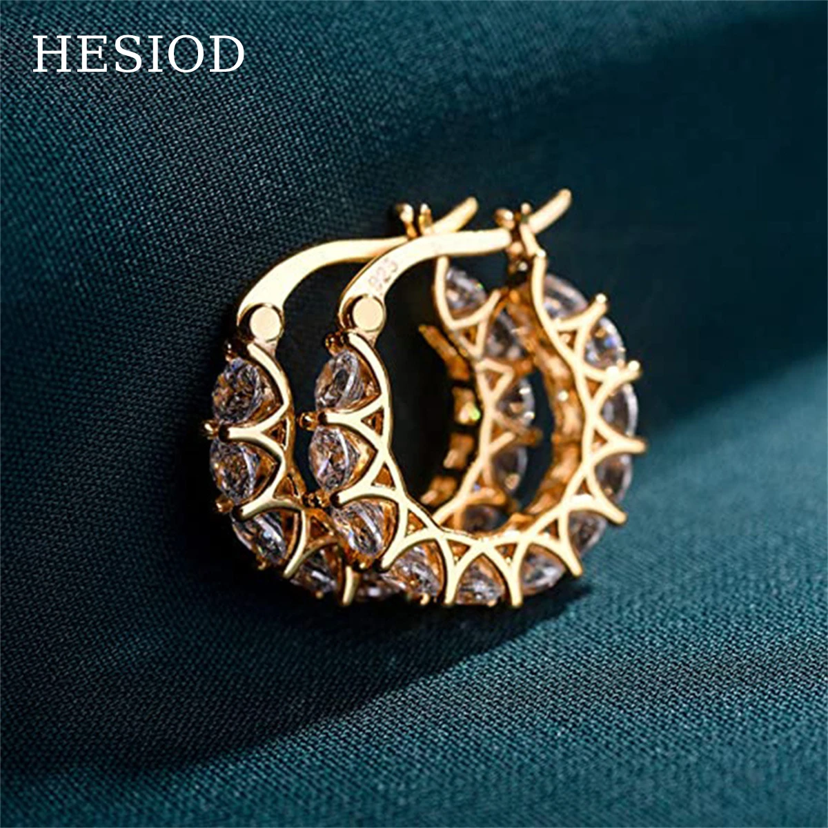 

Luxury 925 Gold/Silver Plated AAA Zircon Hoop Earrings For Women Bride Piercing Jewelry Accessories Engagement Party Gifts