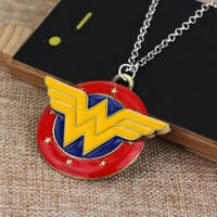 w sign woman necklace pendant superhero vintage round league supergirl necklaces for women jewelry charm gift