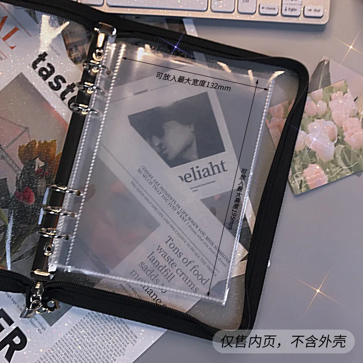 

A5 A6 переплет на молнии фотокарточки коллекционная книга открытки органайзер журнал блокнот с 10 шт. рукава школьные канцелярские принадлежности