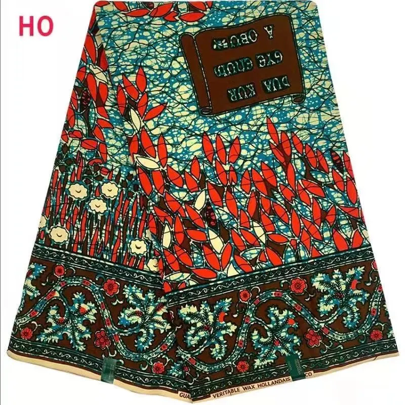 

Veritable Super-W Guaranteed Super Real Wax Block Print Fabric Dutch Hollandais Pagne Dress Gold Embellished 100% Cotton VL-072