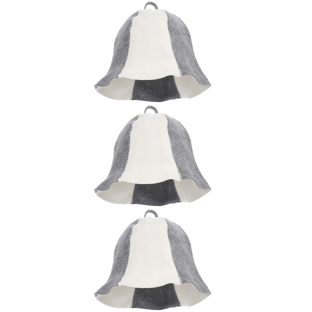 

3 Pcs Felt Sauna Hat for Men Bath Shower Caps Hats Bathing Women Universal Unisex