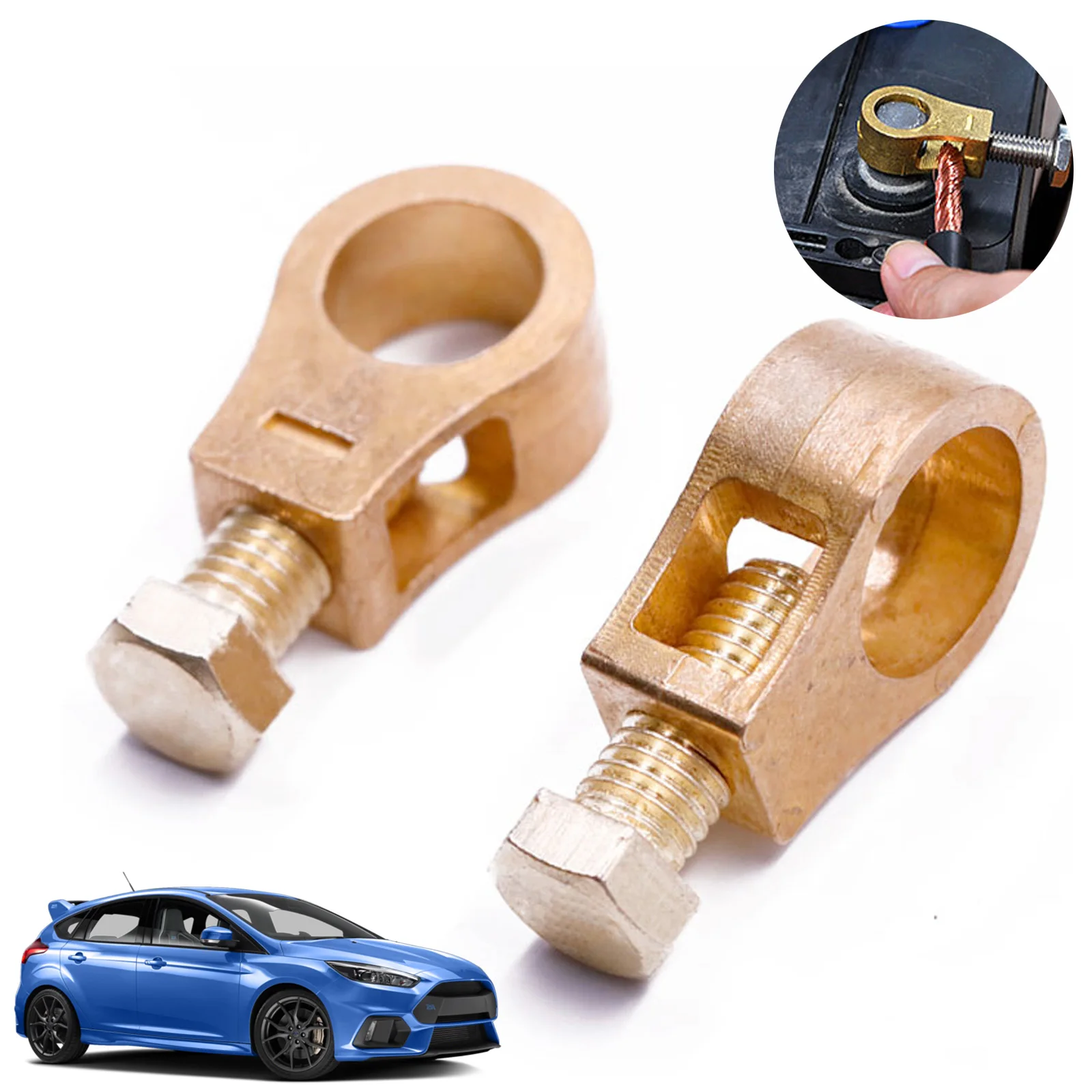 

Copper Car Battery Terminal Wire Cable Clamp Top Quick Post Terminal Positive Negative Electric Connector Clamps for Audi Toyota