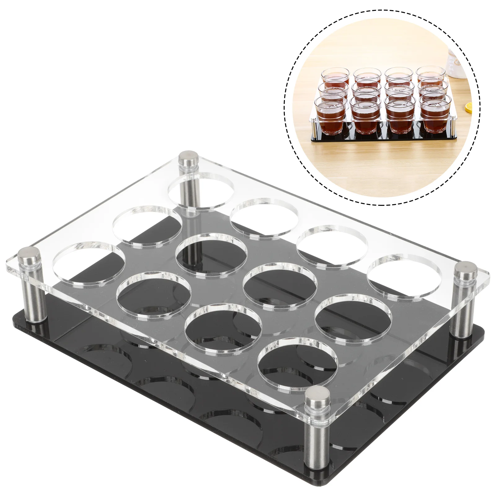 

Flight Shot Beer Paddle Serving Holder Tray Cup Board Rack Cocktail Acrylic Whiskey Tequila Sampler Server Dish Dispenser Shelf