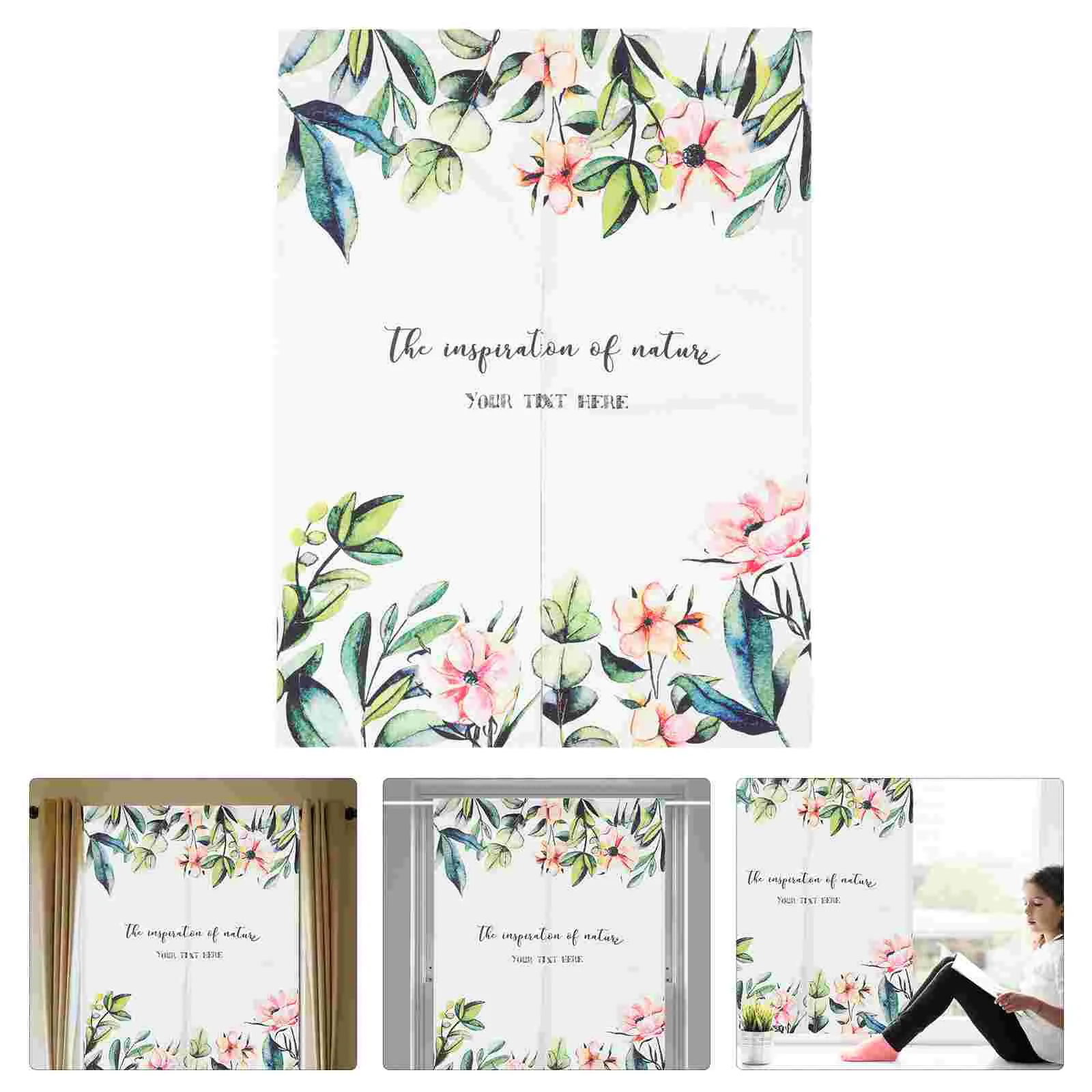

Flower Bathroom Curtain Window Curtains Blackout Wide Short Curtains Doorway Cover Small Window Curtain