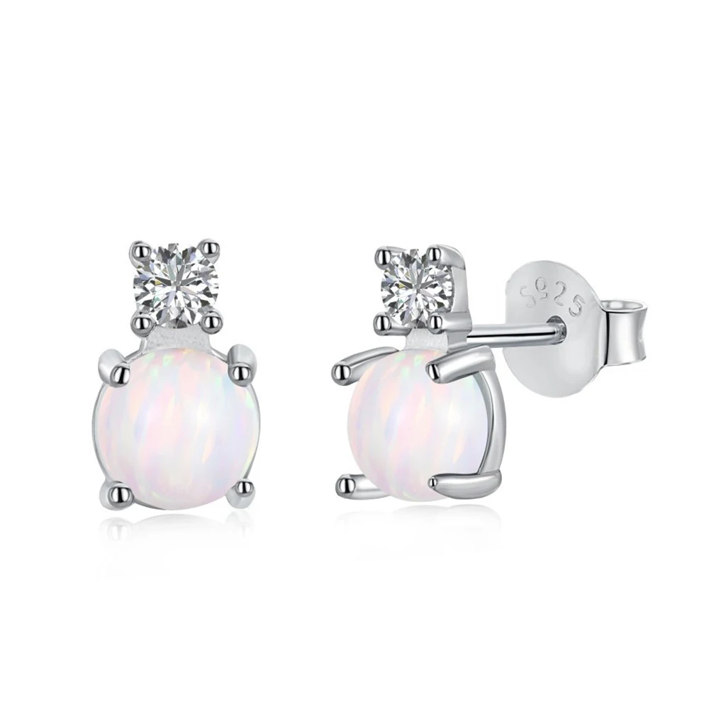 

Женские серьги из серебра 925 пробы с белым опалом