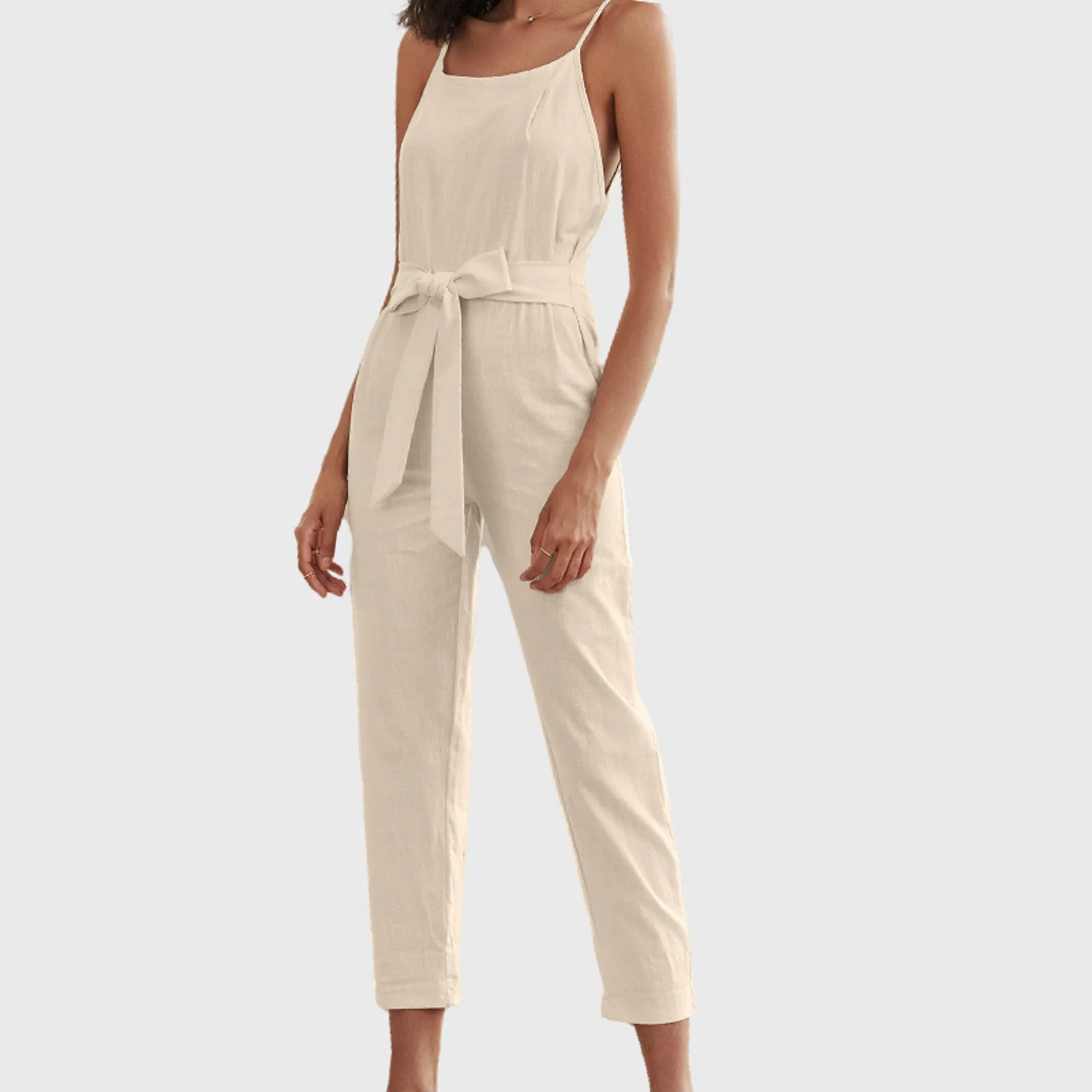 

Women Jumpsuit Casual Sleeveless Loose Fit Jumper Summer Ladies Off Shoulder Spaghetti Strap Playsuit Fashion Romper Holiday