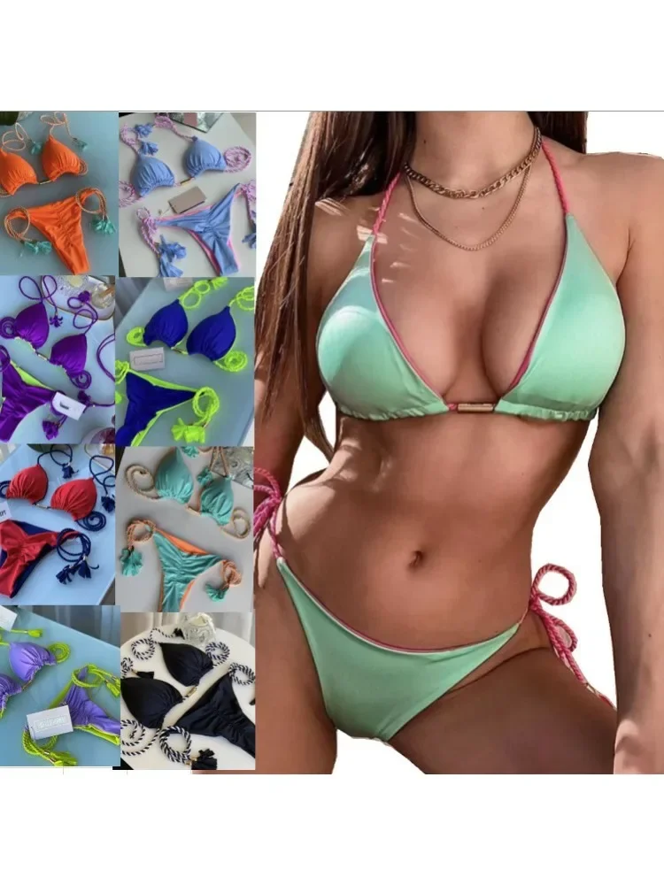DGTQ женский купальник комплект бикини сексуальное на шнурке пляжная одежда